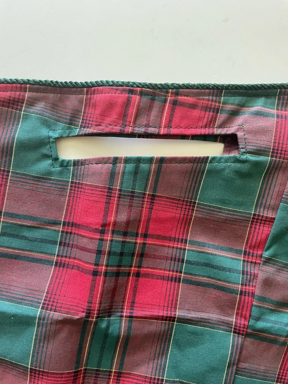 Longaberger Basket Liner Newspaper Plaid W15 1/8” x H14 1/4”